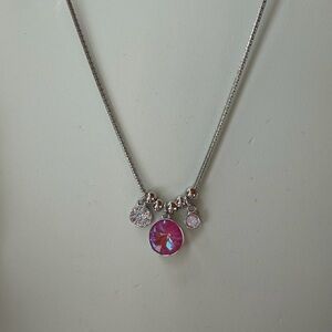 Touchstone Crystal Silver Necklace with Pink, Three Wishes Necklace